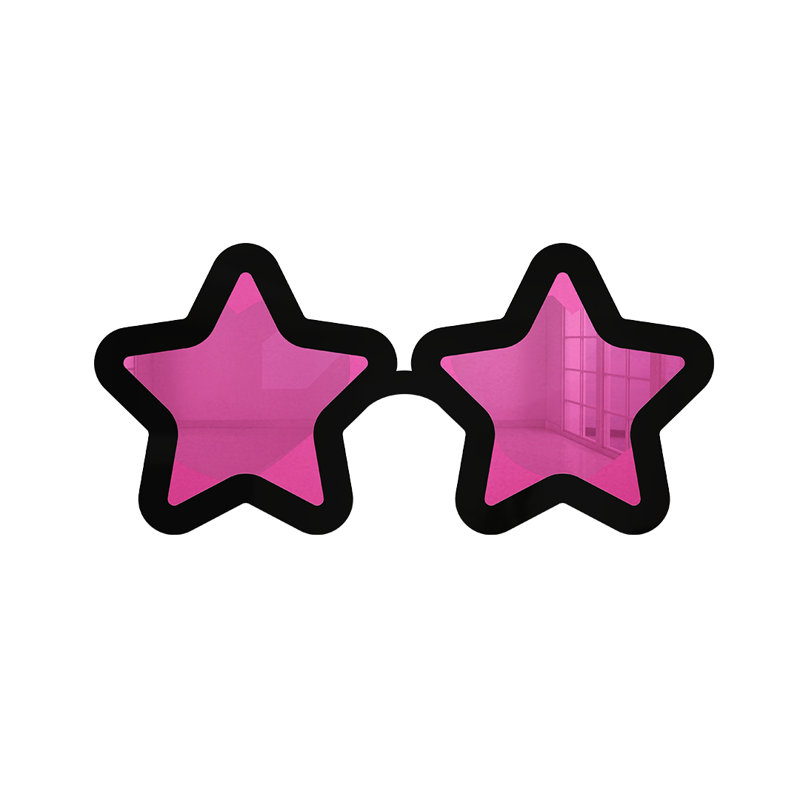 Star Eye Sunglasses Mirrored Wall Decor, Pink/Black, 12" H x 24" W