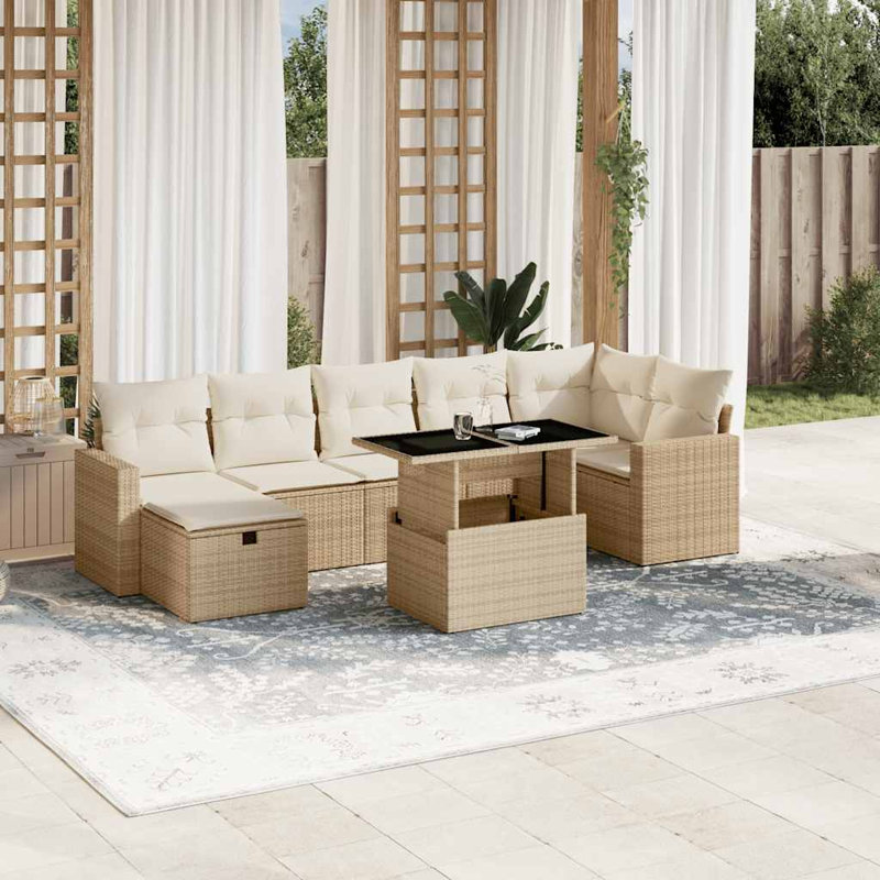 Ensemble de canapé de jardin Vidaxl beige