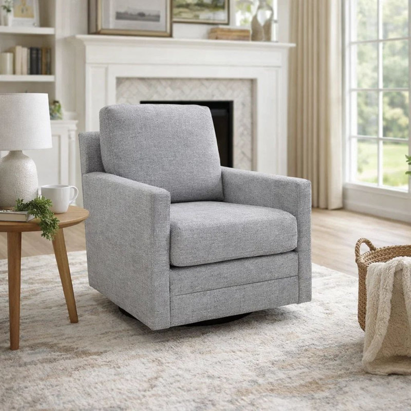Fauteuil d'appoint pivotant Frey, accoudoirs droits, gris, étain, nouvelle génération Nuvella, Gris