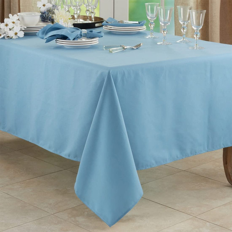 Daisylynn Rectangular Polyester Tablecloth, Aqua, 84" L x 65" W