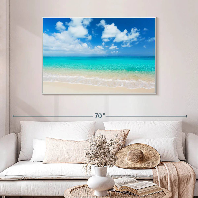 Un Aykhan, Cadre flottant blanc, 46 po x 31 po