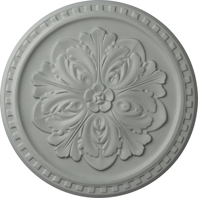Endurathane Emeryville Ceiling Medallion, 16 7/8"OD x 5/8"P, Factory Primed