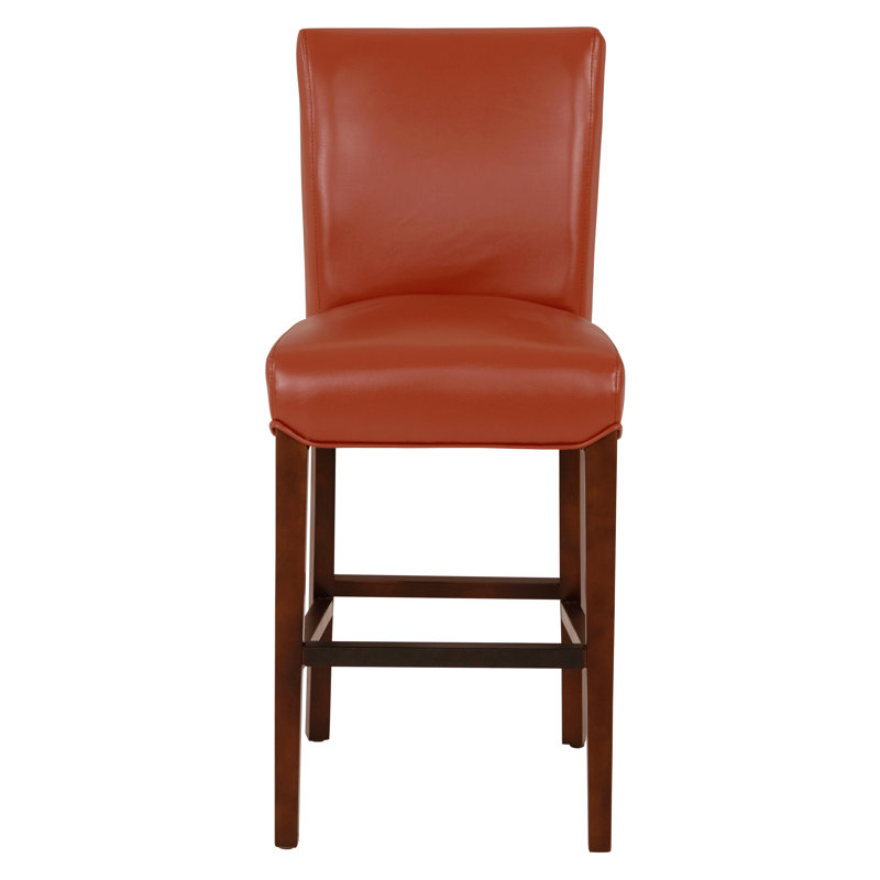 Liliana Upholstered Counter Stool, Pumpkin, Counter Stool (26.5 " Seat Height)