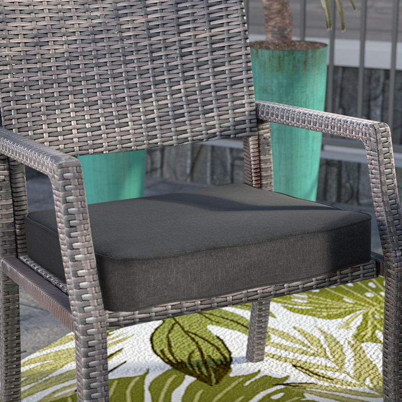 Libya Outdoor Sunbrella Cushion, Canvas Black Sunbrella Canvas, 19" W x 19" D