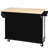 Kitchen Cart With Drop Counter & Drawer Storage. Black, 5 Rolling Wheels, For Dinning And Spaces Cabinet Door Storage Adjustable Feet-304462146