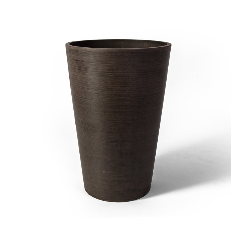 Miley Tall Round Taper Pot Planter, Chocolate, 24" H x 16" W x 16" D