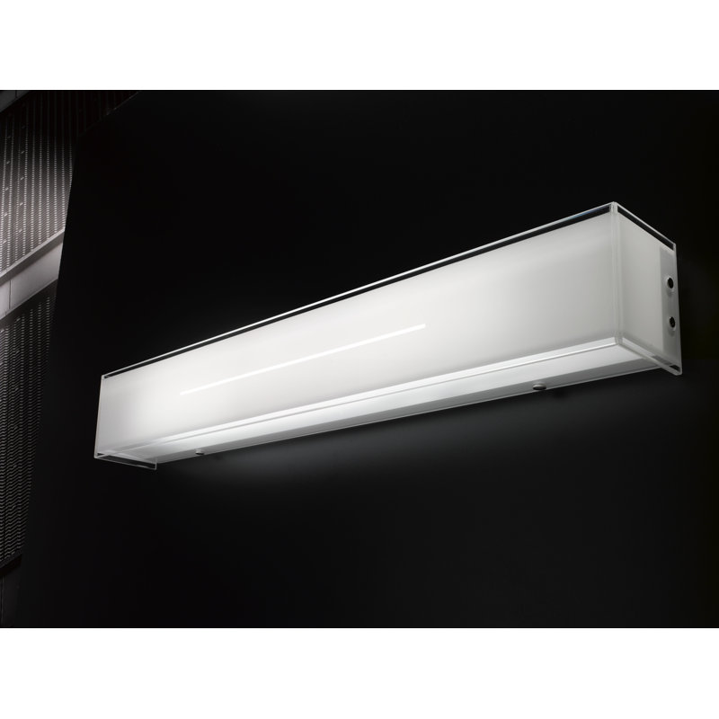 Trave Glass Flush Mounted Sconce, 10 cm H x 24 cm W x 8.5 cm D, White