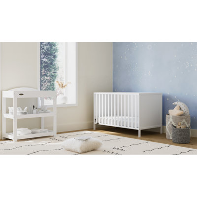 Graco Theo 3-In-1 Convertible Crib And Customizable Changing Table Nursery 2-Piece Nursery Set