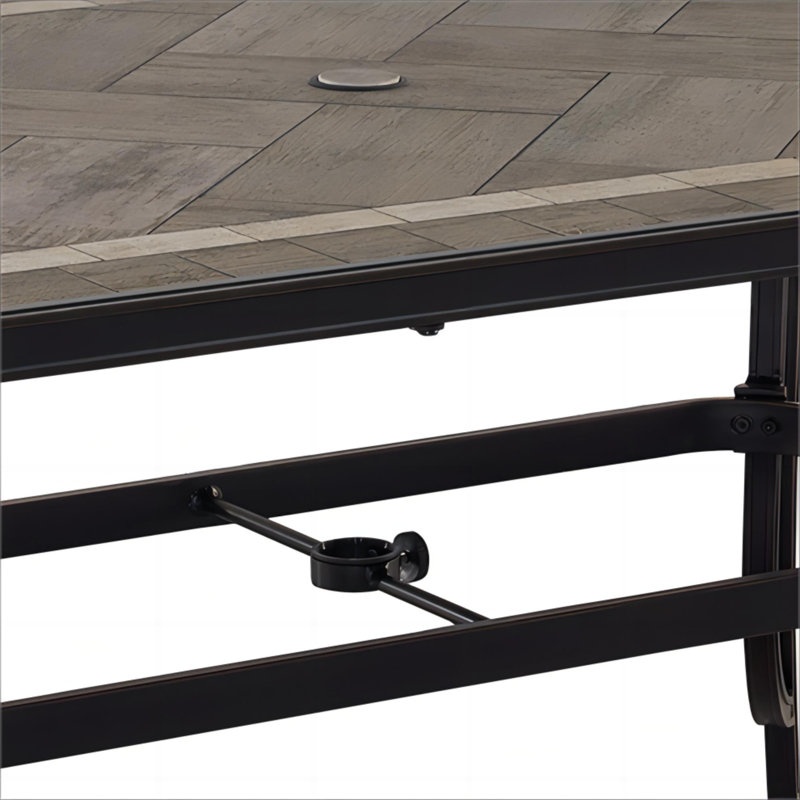 Ensemble repas extérieur pour 6 personnes Ashad, 39,76 po P x 67,72 po L x 28,35 po H, Brun