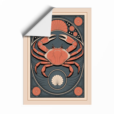 Crab In Symmetry Art Deco - Print