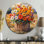 «Country Harvest Glow Assortie Bouquets I», art mural rond en métal
