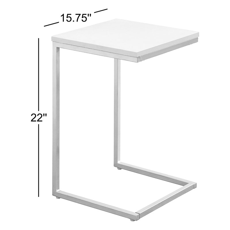Table de bout en C Raymundo, Blanc / or