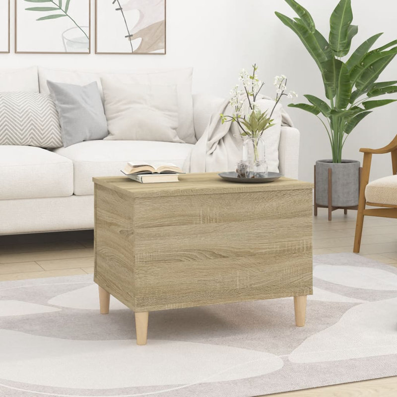 Kishaun Lift Top Coffee Table with Storage, 45cm H x 60cm W x 44.5cm D, Sonoma Oak