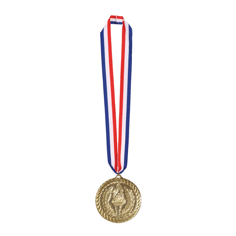 Médaille avec ruban - 30 po avec médaille 4 po - paquet de 12, Doré