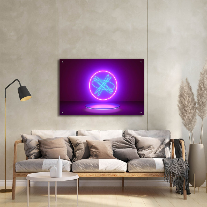 «Neon Reactor» par Epic Portfolio, art mural en verre acrylique, H 24 po x l 36 po x P 0,2 po