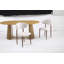 Ensemble de table de salle à manger extensible en bois massif avec finition noyer et 2 chaises rembourrées beiges