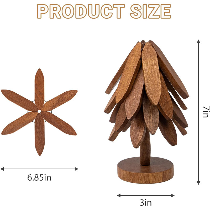 Ensemble de sous-verres en bois en forme d'arbre pour table basse, décor de table de cuisine
