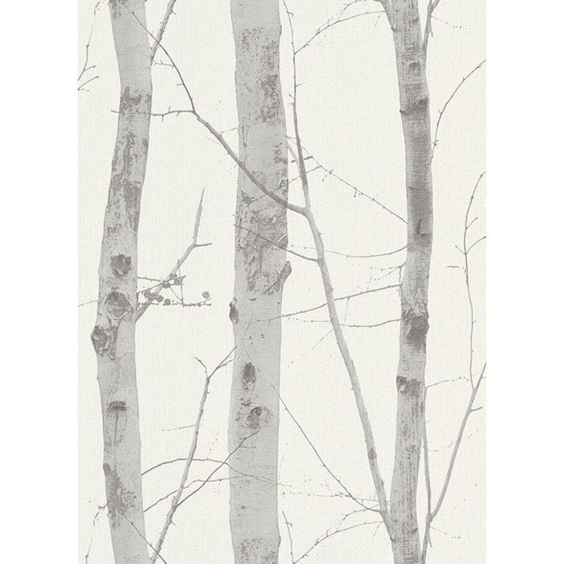 Rouleau de papier peint L 33 pi x l 21 po Fathma Tree Branches, Gris / blanc