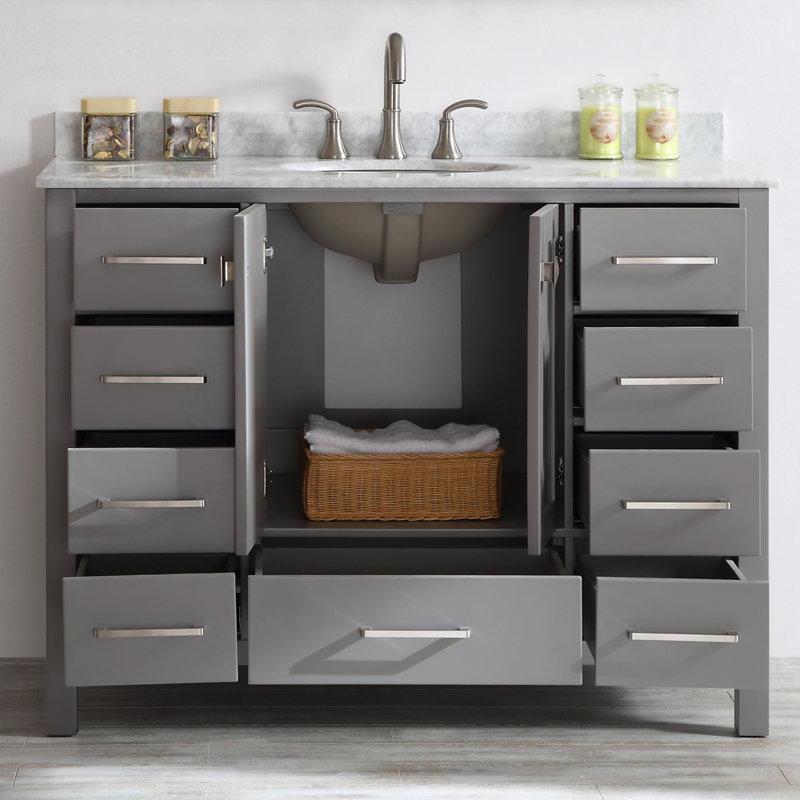 Bhalaram 48" Single Bathroom Vanity Set, Gray