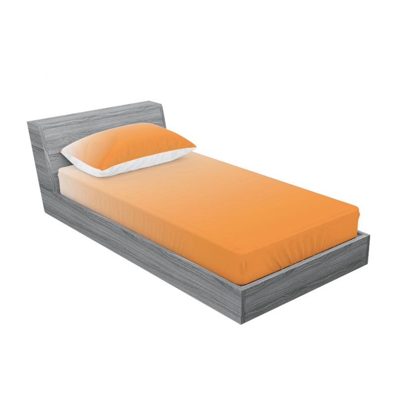 Microfiber Ombre Sheet Set, Orange, Twin XL Sheet Set with 1 Pillowcase
