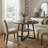 47" Round Extendable Dining Table with Storage, Walnut Finish, Metal Frame, Seats 4-8