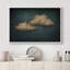 Oeuvre de décoration murale pastel vert pastel bleu marine abstrait ciel moderne minimaliste relaxant-98126486-98126489