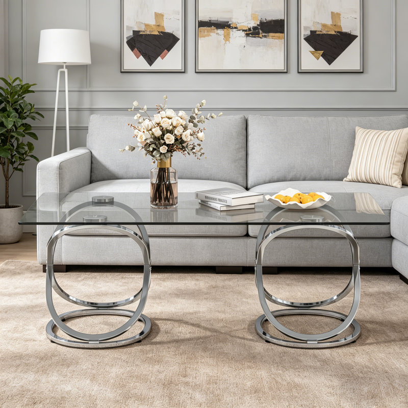 Table basse 31,50 "Modern, Argent