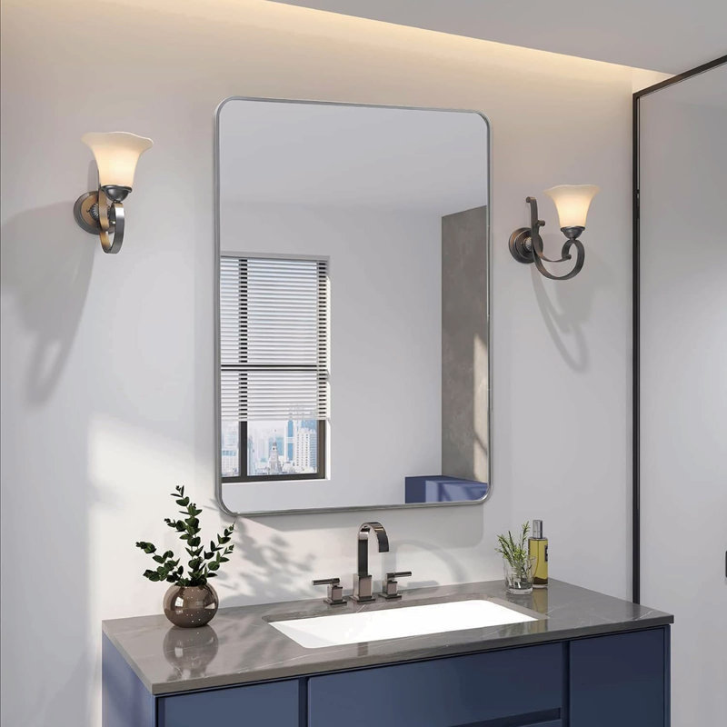 Miroir rectangulaire 24 po x 36 po, Argent argent, 36 po x 24 po, Rectangulaire