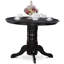 L'ensemble 3 pièces de table et chaises de cuisine comprend une table de salle à manger ronde avec piédestal et 2 chaises de salle à manger Parson en tissu gris, noir-133006630-133006631
