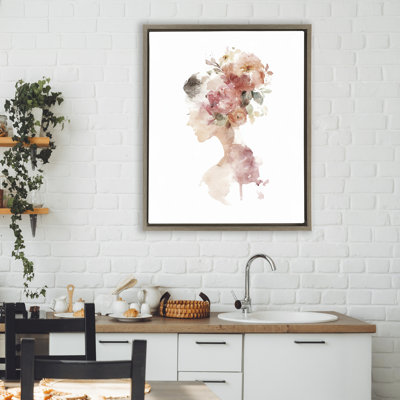 Flowing With Petals Portrait Floating Frame, design by Svetlana Aleynikova