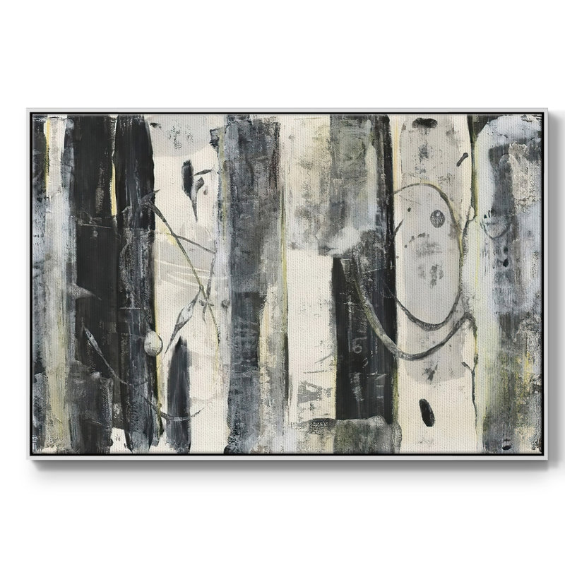 Debout debout II, Pas de tapis, H 17 po x l 25 po x P 2 po, Toile encadrée flottée blanche