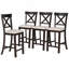 Ensemble de table de salle à manger 6 pièces à hauteur de comptoir avec tablette pour salle à manger-174483023
