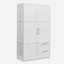 Armoire haute et armoire de cuisine avec 2 portes, 2 tiroirs et 5 espaces de rangement, blanc