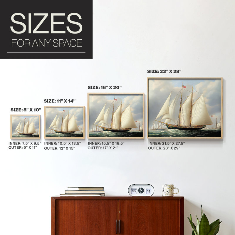 Nautical Series-CXXIII -Framed Print - Restickable, Natural, 11" H x 14" W