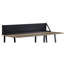 Bureau rustique en chêne et noir avec 2 tablettes de construction pour le rangement rectangulaire