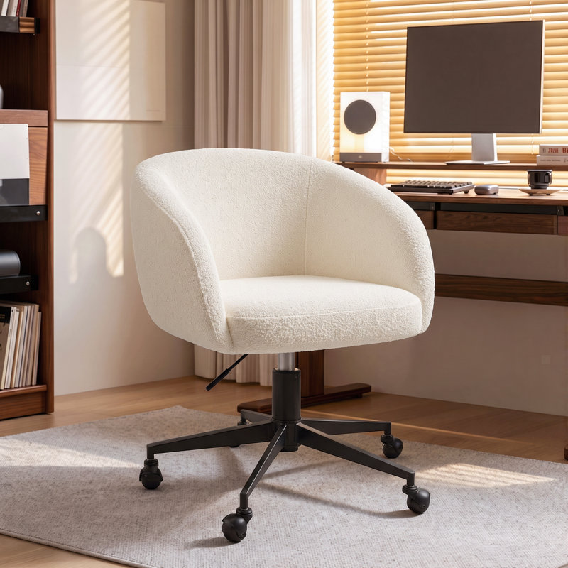 Chaise de bureau Bouclé, Beige