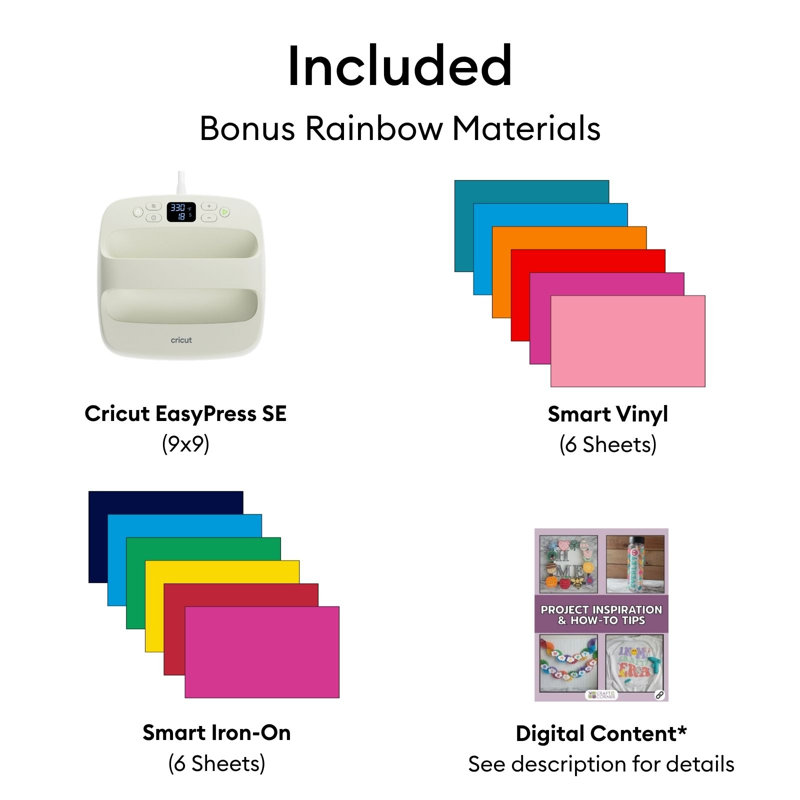 Cricut Maker 5 Vinyl Bundle with EasyPress SE 9 x 9