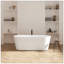 Baignoire autoportante 67 po en acrylique, baignoire moderne et contemporaine avec drain escamotable en nickel brossé et trop-plein au design minimaliste