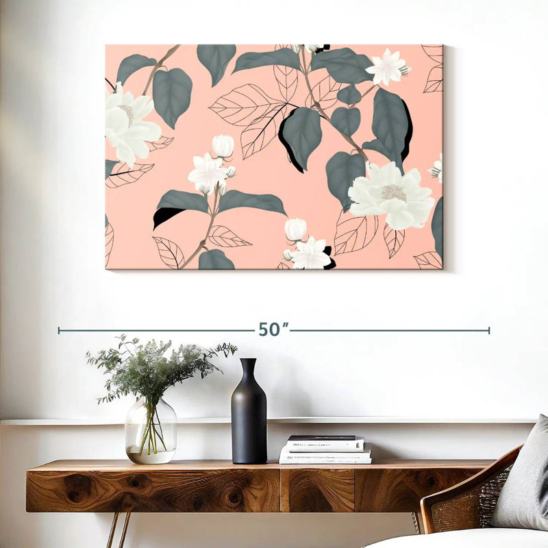 Jasmine On Pink, 26" H x 39" W