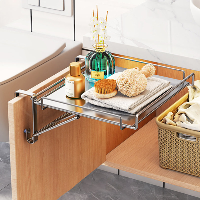 Support de rangement de comptoir de cuisine pliable en acier inoxydable