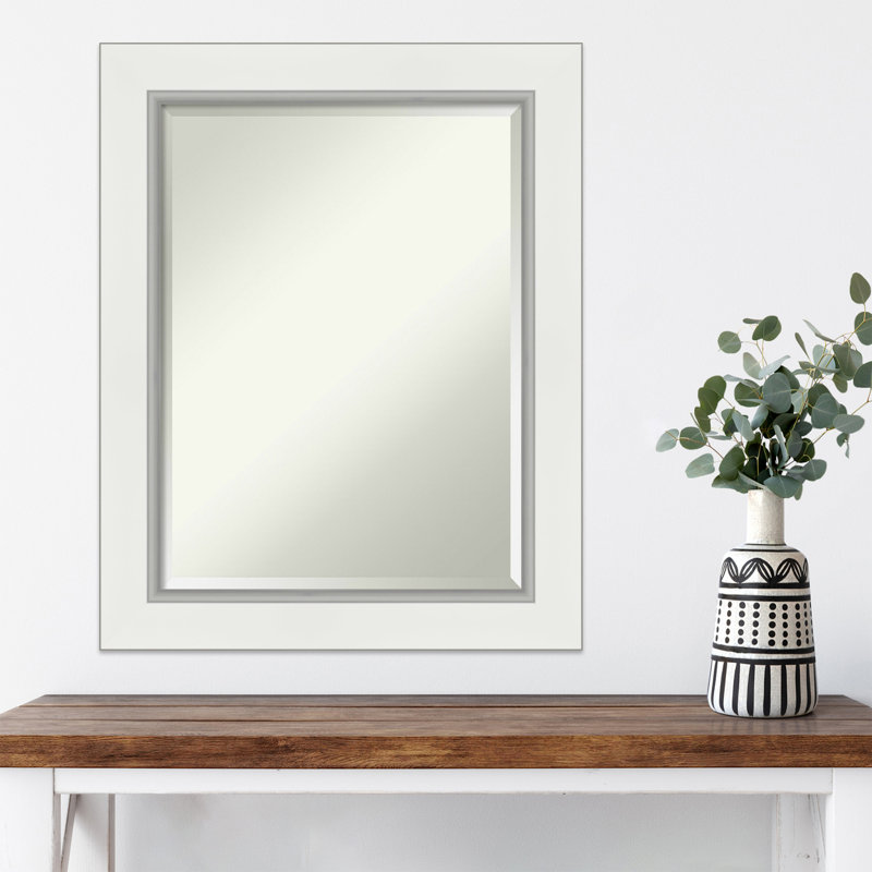 Miroir d'appoint mural Ahraya, Blanc, 29,5 po x 23,5 po