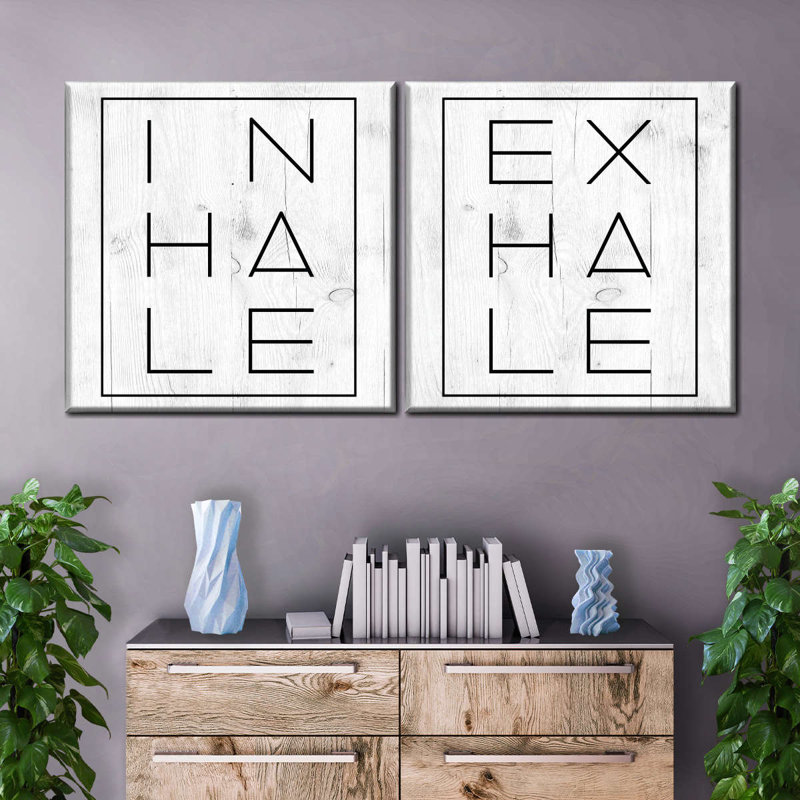 Reproduction d'art sur toile Zen Inhale Exhale, H 15 po x l 31 po x P 1,25 po