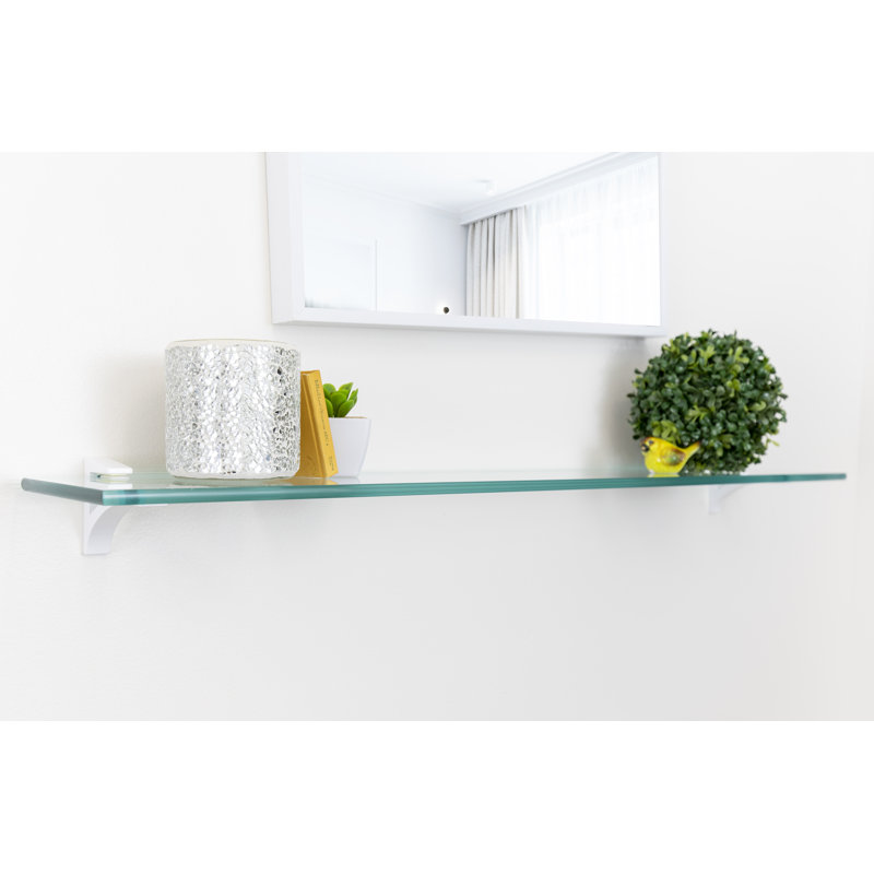 Tablette murale en verre Electra, Blanc, H 2,86 po x l 60 po x P 6,5 po