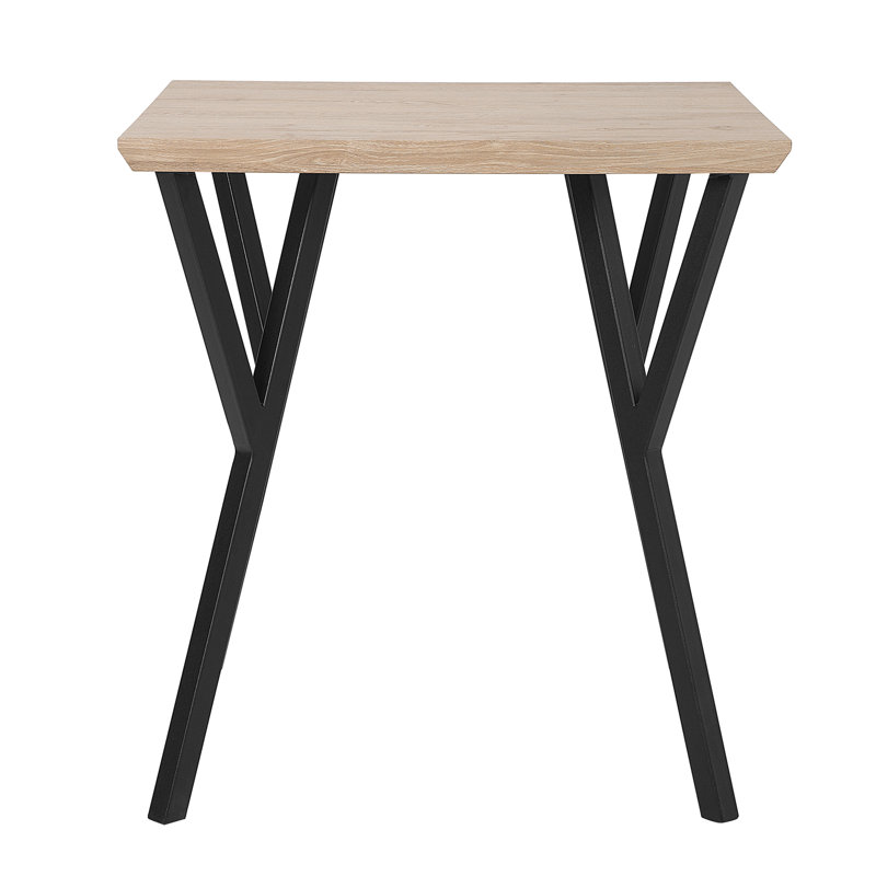 Ellicott Metal Base Dining Table, Light Brown