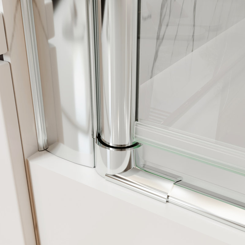 36"-38"W X 72"H Semi-Frameless 180° Rotatable Pivot Shower Door Bifold Frameless Shower Door With 1/4 Inches Tempered Glass