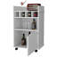 Chariot-bar blanc avec porte et compartiments, 4 porte-bouteilles pour un chariot pratique à 1 porte, rangement fonctionnel spacieux-402857699
