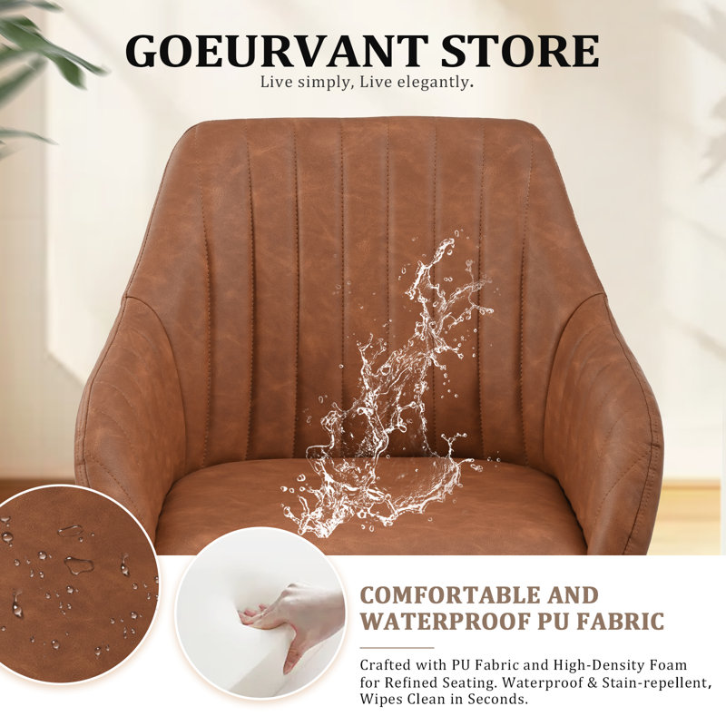 49.5cm H Faux Leather Upholstered  Dining Chair, 2