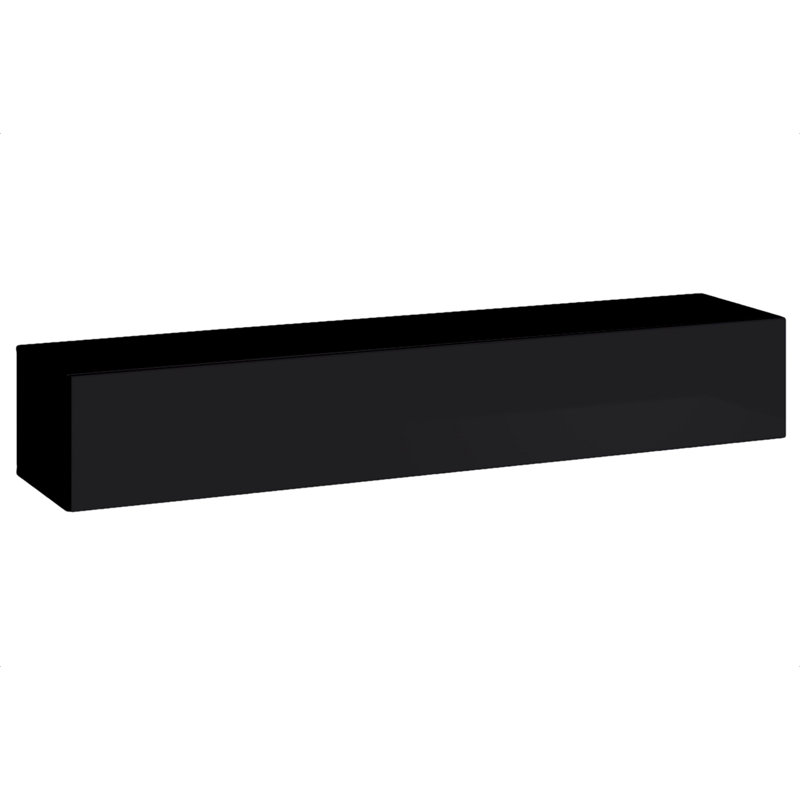 Brittani Unfinished Floating Entertainment Centre for TVs up to 65", Black/Black High Gloss