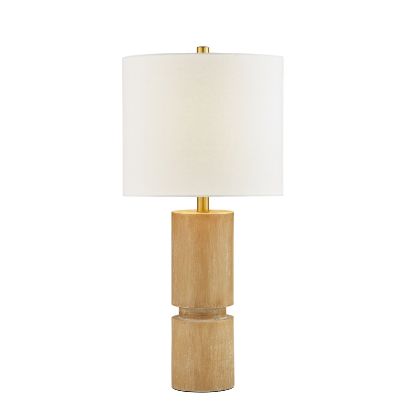 Ether 27.5" Resin Table Lamp with Fabric Shade, Natural