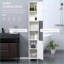 Cabinets, grande tour de rangement de salle de bain autoportante avec miroir & amp; Tablettes réglables, blanc neige | Panneau de particules | Contemporain